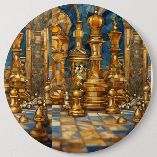 Dreamy Chess-Themed Button Design (Front)