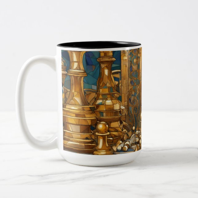 Dreamy Chess-Themed Mug Design (Left)