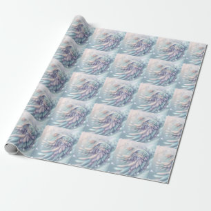 Dreamy Christmas Angel Wings Wrapping Paper