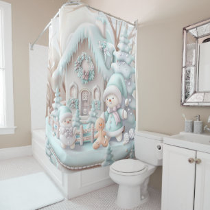 Dreamy Christmas Gingerbread House Shower Curtain