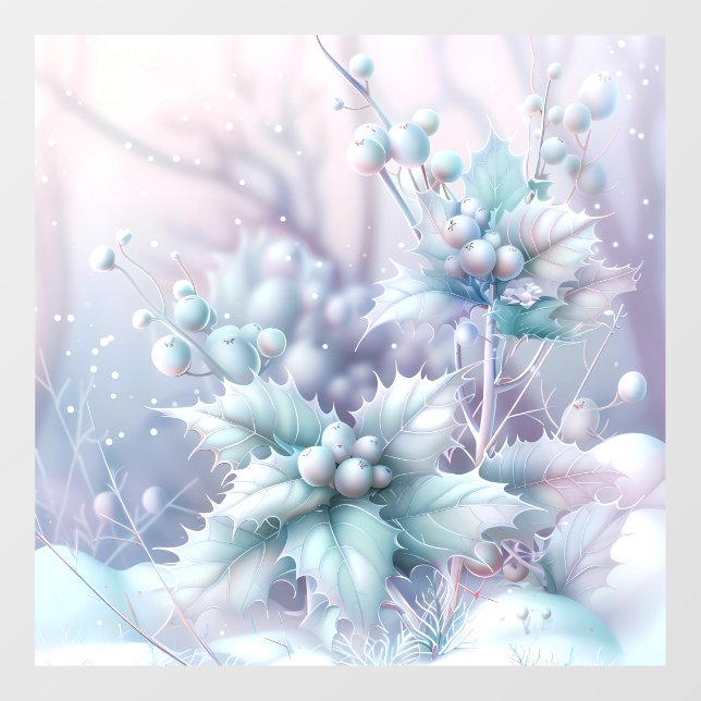 Dreamy Christmas Holly Window Cling (Sheet)