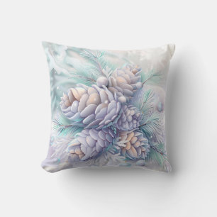 Dreamy Christmas Pinecones Throw Pillow