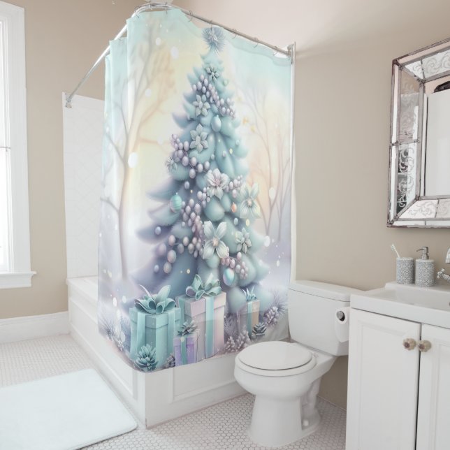 Dreamy Christmas Tree Shower Curtain (In Situ)