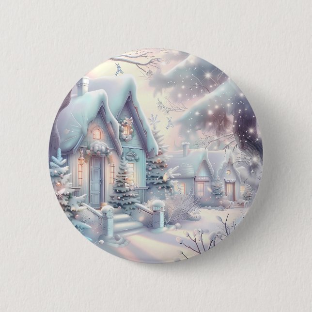 Dreamy Christmas Village Button (Front)
