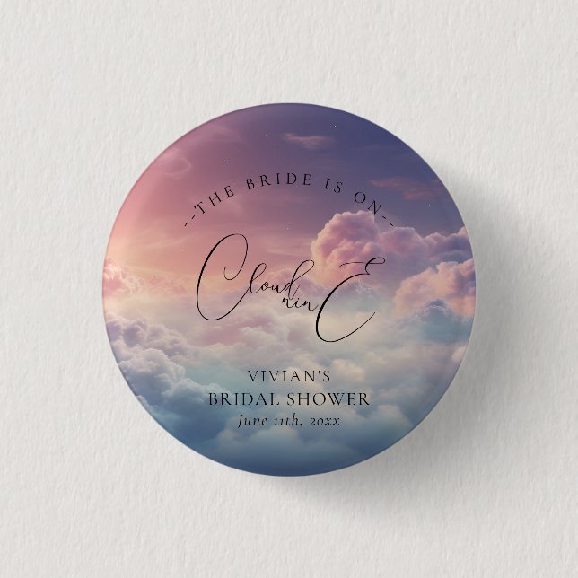 Dreamy Cloud 9 bridal 3 Cm Round Badge (Front)