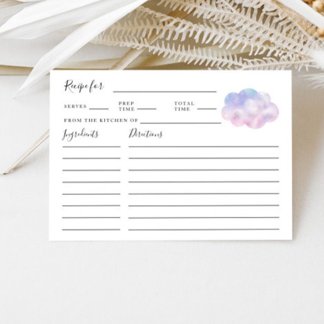 Dreamy Cloud Bridal Shower Recipe Card (Creator Uploaded)