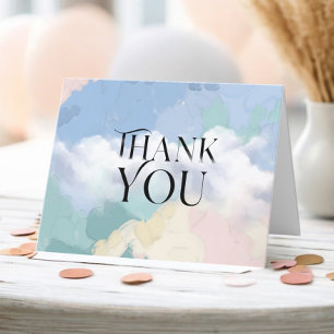 Dreamy Cloud Nine Pastel Baby Shower  Thank You Card