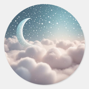 Dreamy Cloud Pastel Classic Round Sticker