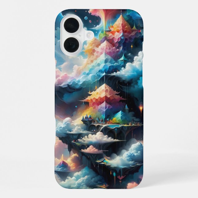 Dreamy Cloud Patterns with Soft Blues and Pinks iPhone Case (Back)