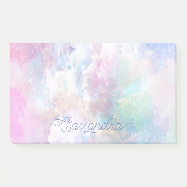 Dreamy Clouds and Stars Personalised  Post-it Notes (Front)