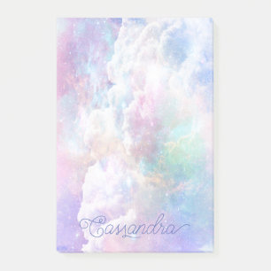 Dreamy Clouds and Stars Personalised Post-it Notes