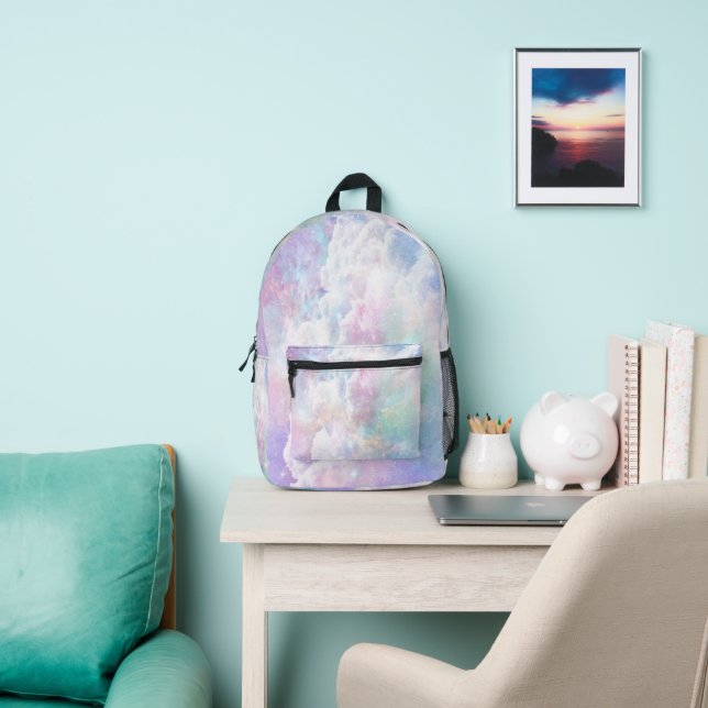 Dreamy Clouds and Stars  Printed Backpack (Insitu)