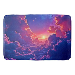 Dreamy Clouds: Celestial Sunset Magic Art Bath Mat