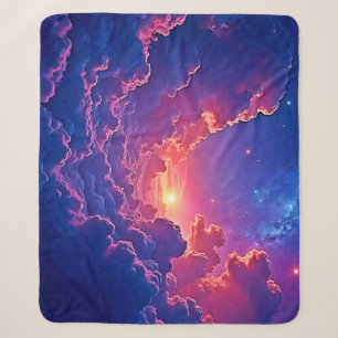 Dreamy Clouds: Celestial Sunset Magic Art Sherpa Blanket