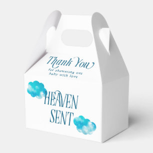 Dreamy Clouds Heaven Sent Boy Baby Shower Favour Box