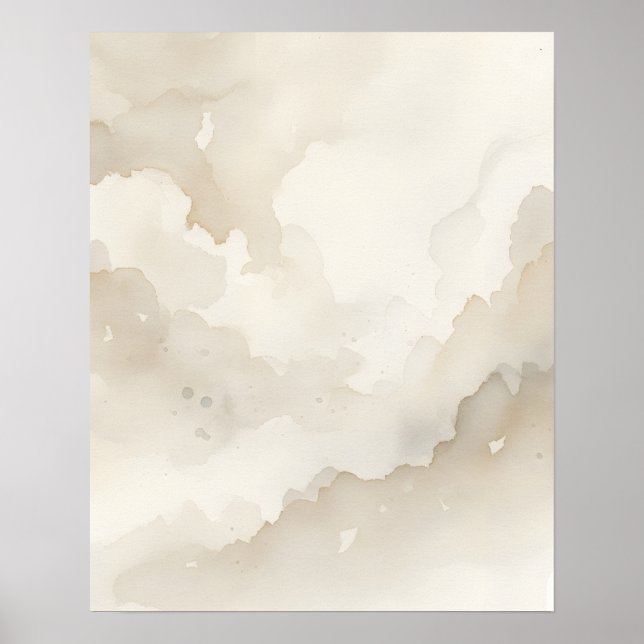 Dreamy Clouds Neutral Bathroom Wall Art (Front)