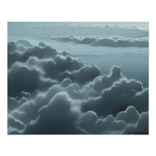 Dreamy Clouds Over Majestic Mountains Photo Print