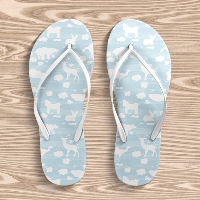 Dreamy Clouds Sky Blue  Kid's Thongs (Creator Uploaded)