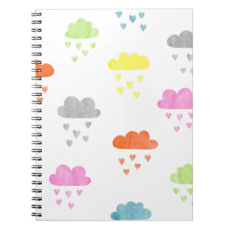 Dreamy Clouds: Watercolor Heart Rain Notebook