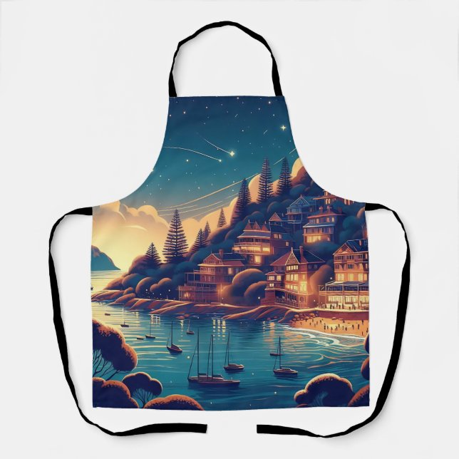 Dreamy Coastal Night Apron (Front)