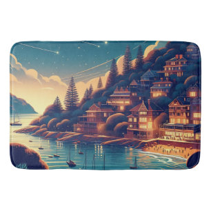 Dreamy Coastal Night Bath Mat