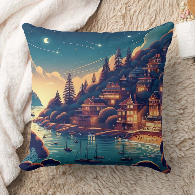 Dreamy Coastal Night Cushion (Blanket)