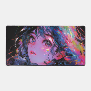 Dreamy Colour Splash Anime Girl Desk Mat