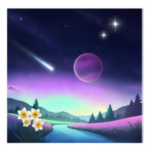 Dreamy Cosmic Landscape Photo Print