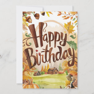 Dreamy Cosy Wish Autumn Fall Happy Birthday Card