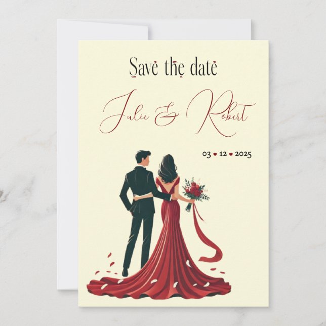 Dreamy couple save the date Invitation (Front)