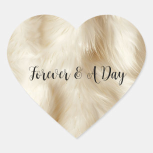 Dreamy Cream Animal Fur Heart Sticker