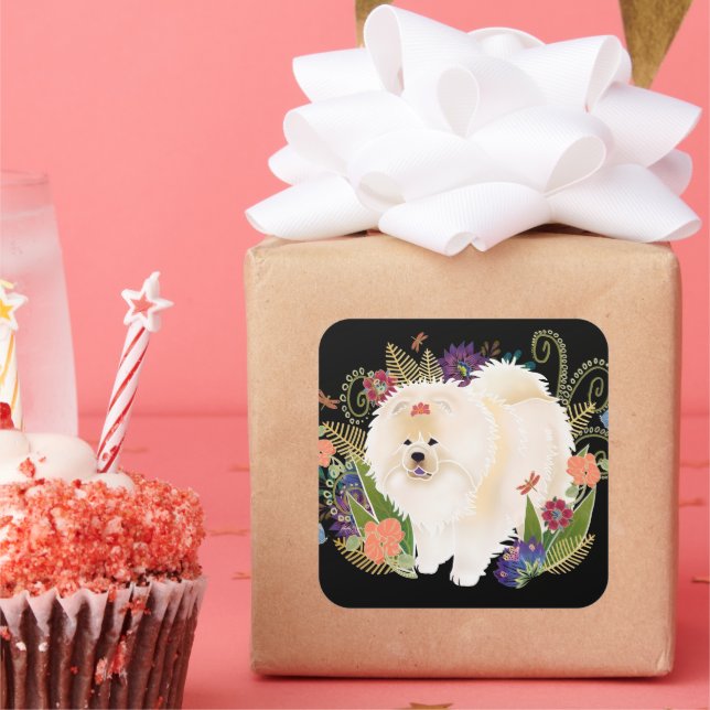 DREAMY CREAMY cream chow Square Sticker (Party)