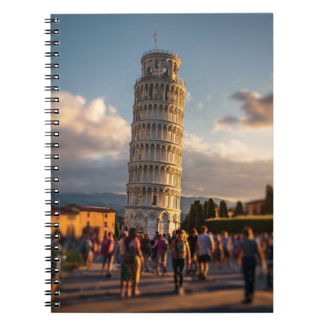 Dreamy Crowd Leaning Tower Notebook (Front)