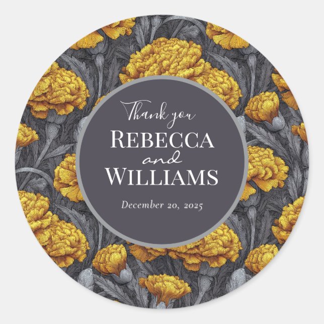 Dreamy Custom Carnation Fantasy Beach Wedding Classic Round Sticker (Front)