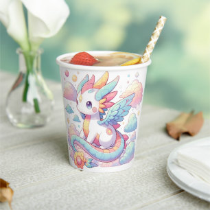 Dreamy Cute Dragon Baby Shower Paper Cups