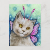 Dreamy - Cute Russian Blue Cat Fairy Art