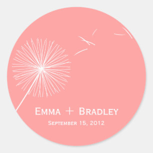 Dreamy Dandelion Favour Sticker - Rose Pink