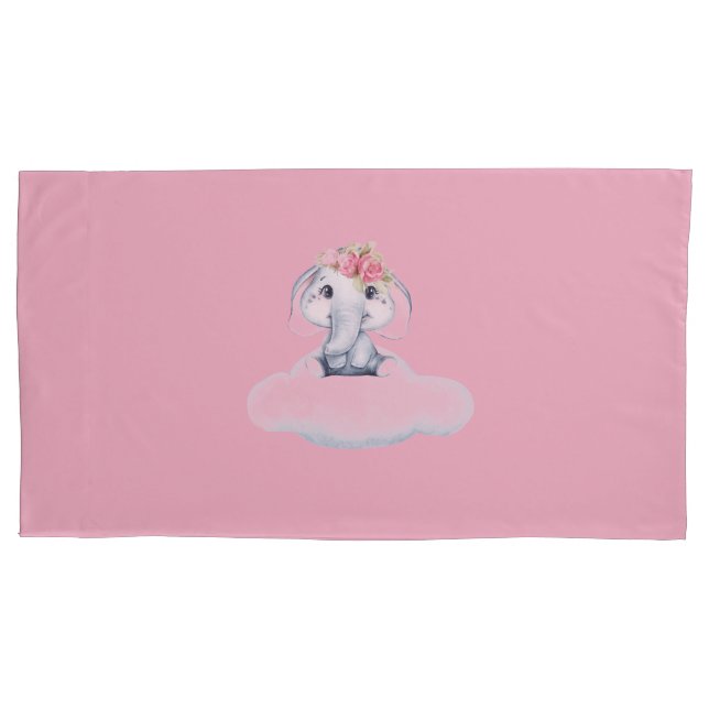 Dreamy Days with Rosie the Elephant.  Pillowcase (Front)