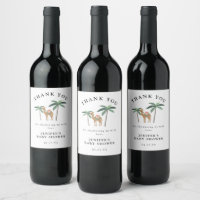 Dreamy Desert Cute Camel Wine Label