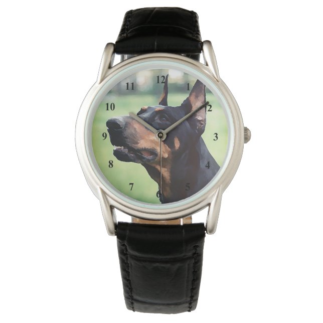 Dreamy Doberman Pinscher Face Painting Watch (Front)