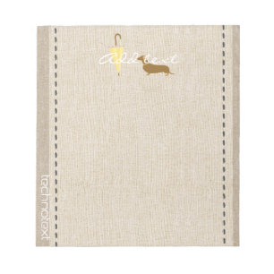 Dreamy Dog Walker  Linen Look Add Text Pet Lover Notepad