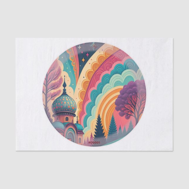 Dreamy Dome Rainbow Tissue Paper – Customisable (Front)