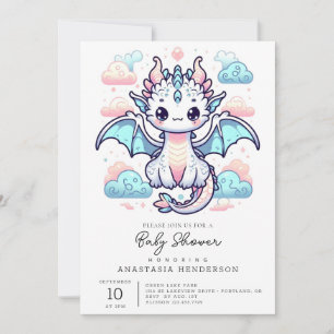 Dreamy Dragon Baby Shower Invitation