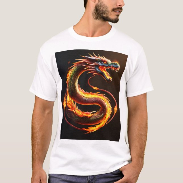  Dreamy Dragon Watercolour T-Shirt Design (Front)