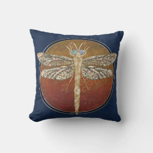 Dreamy Dragonfly “Messenger of Gilded Night” Cushion