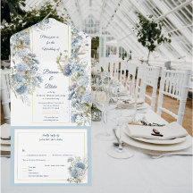 Dreamy Dusty Blue Floral Watercolor Wedding