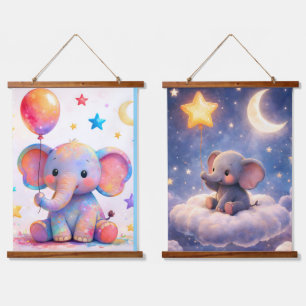 Dreamy elephant watercolour wall hanging du tapestry