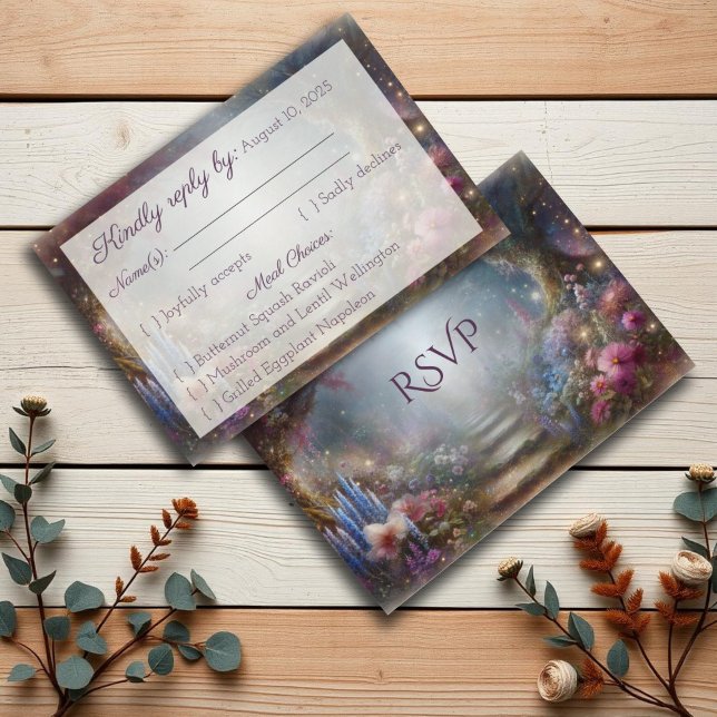 Dreamy Enchanted Floral Forest Wedding RSVP (Creator Uploaded)