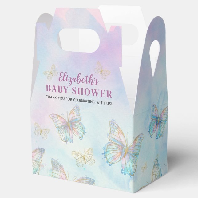 Dreamy Enchanted to Meet You Butterfly Baby Shower Favour Box (Opened)