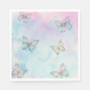 Dreamy Enchanted to Meet You Butterfly Napkin